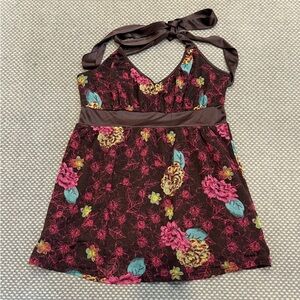 DKNY Jeans Floral Halter Top